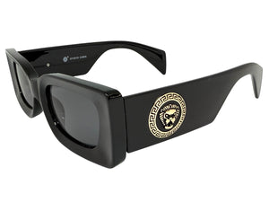 Classic Hardcore Biker Gangster Style SUNGLASSES Black Frame - Dark Lens 5015