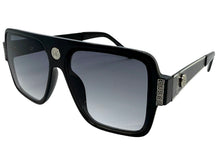 Classic Vintage Retro Luxury Hip Hop Rapper Style SUNGLASSES Large Black & Silver Frame 3078