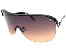 Oversized Exaggerated Vintage Retro Shield Style SUNGLASSES X-Large Black Frame E0580