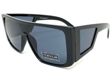 Oversized Modern Retro Shield Style SUNGLASSES Black Frame Dark Lens 9227