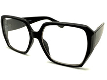 Oversized Classic Vintage Retro Style Clear Lens EYEGLASSES Large Square Black Frame 80843