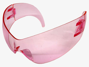 Oversized Space Futuristic Robotic Cyclops Shield Costume Party SUNGLASSES Huge Pink Lens 2170