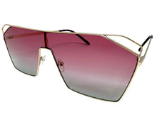 Oversized Sleek Modern Retro Shield Style SUNGLASSES Large Rose Gold Frame 4577