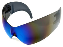 Oversized Space Futuristic Robotic Cyclops Shield Costume Party SUNGLASSES Huge Blue Lens 2170