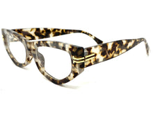 Classic Vintage Retro Cat Eye Clear Lens EYEGLASSES Thick Gray Leopard Frame - RX-Capable 963