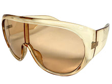 Oversized Exaggerated Modern Rerto Shield Style SUNGLASSES Large Nude Frame 68246