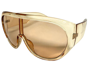 Oversized Exaggerated Modern Rerto Shield Style SUNGLASSES Large Nude Frame 68246