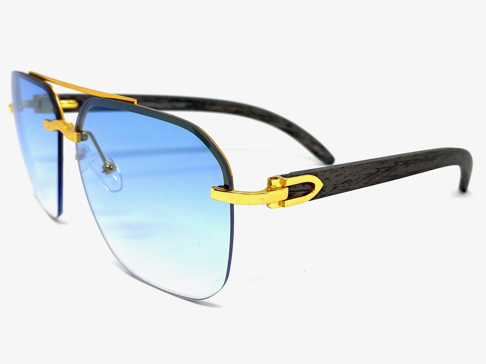 Fashion Trendy Men's Large Frame Sunglasses - Gold