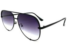 Classic Vintage Retro Aviator Style SUNGLASSES Black Frame Gray & Clear Lens P0218