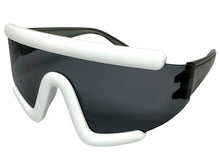 Oversized Exaggerated Modern Rerto Shield Style SUNGLASSES Large White Frame 63290