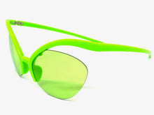 Futuristic Contemporary Modern Wrap Style SUNGLASSES Neon Green Frame 1226