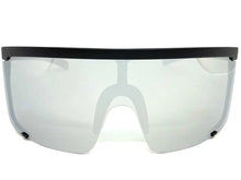 Oversized Shield Style Sunglasses- Large Black Frame