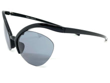 Futuristic Contemporary Modern Wrap Style SUNGLASSES Black Frame 1226