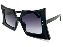 Oversized Vintage Retro Style SUNGLASSES Large Funky Black Frame 80847
