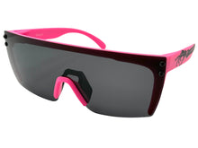 Classic Hardcore Biker Gangster Wrap Shield Style POLARIZED SUNGLASSES Neon Pink Frame - Dark Lens X0018