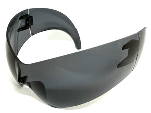 Oversized Space Futuristic Robotic Cyclops Shield Costume Party SUNGLASSES Huge Dark Gray Lens 2170
