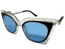 Classic Vintage Retro Cat Eye Style SUNGLASSES Funky Clear & Black Frame 1720