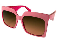 Oversized Exaggerated Vintage Retro Style SUNGLASSES X-Large Square Pink Frame 49308