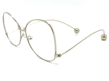 Exaggerated Vintage Retro Style Clear Lens EYEGLASSES Silver Metal Frame AB269