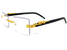 Classy Elegant Luxury Modern Designer Style Clear Lens EYEGLASSES Gold Rimless Frame 5302