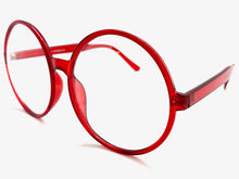 Oversized Vintage Retro Style Clear Lens EYEGLASSES X-Large Round Red Frame 1734