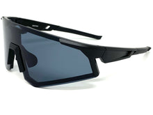 Oversized Retro Sporty Wrap Around Style SUNGLASSES Large Black Frame 9057