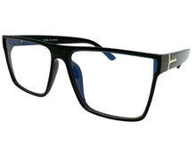 Classy Contemporary Modern Style Clear Lens Blue Light Block Computer EYEGLASSES Black Frame 35004