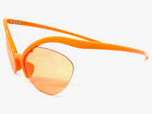 Futuristic Contemporary Modern Wrap Style SUNGLASSES Neon Orange Frame 1226