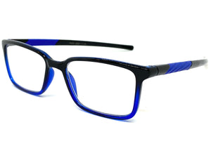 Classy Contemporary Modern Style READING GLASSES READERS Black Frame Lens Strength +1.25