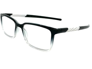 Classy Contemporary Modern Style READING GLASSES READERS Black Frame Lens Strength +2.00