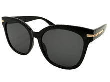 Oversized Exaggerated Vintage Retro Style SUNGLASSES Large Black Frame - Dark Lens 9091