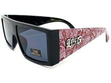 Oversized Biker Gangster Hardcore LOCS SUNGLASSES Black Frame Red Bandana 91160