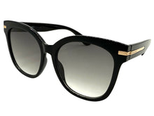 Oversized Exaggerated Vintage Retro Style SUNGLASSES Large Black Frame - Light Tint Lens 9091