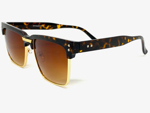 Classy Elegant Sophisticated Luxury Style SUNGLASSES Square Tortoise & Gold Frame 6462