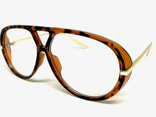 Oversized Classic Vintage Retro Hip Hop Style Clear Lens EYEGLASSES Large Tortoise & Gold Frame 26008