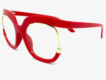 Oversized Classic Vintage RETRO Style Clear Lens EYEGLASSES Red Optical Frame - RX Capable 1459