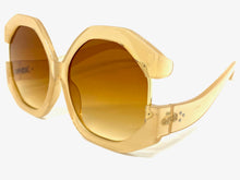Oversized Vintage Retro Style SUNGLASSES X-Large Huge Tan Frame 80848