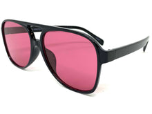 Classic Vintage Retro Aviator Style SUNGLASSES Large Black Frame 80837
