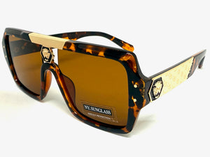 Classic Hardcore Biker Gangster Hip Hop Style SUNGLASSES Square Tortoise Frame 5468