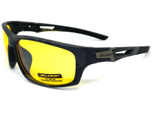 Sporty Wrap Around Blue Light Night Driving HD Lens SUNGLASSES Black Frame 3503