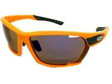 Classic Sporty Wrap Around Style SUNGLASSES Large Neon Orange Frame - Purple Lens 2745