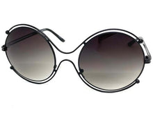 Oversized Exaggerated Vintage Retro Style SUNGLASSES Large Round Black Frame 6295