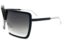 Classy Elegant Luxury Contemorary Modern Shield Wrap Style SUNGLASSES Black Frame 5255