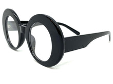 Oversized Exaggerated Retro Style Clear Lens EYEGLASSES Large Round Black Optical Frame - RX Capable 81159