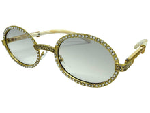 Classy Elegant Luxury Modern Hip Hop Style Bling SUNGLASSES Large Oval Gold & Marble Frame E0652