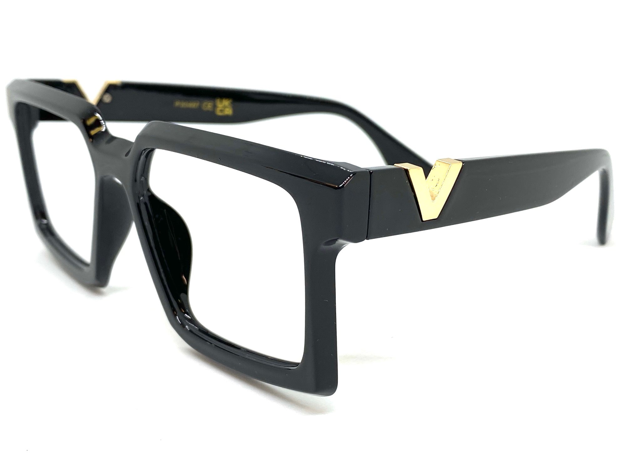 Classic Retro Style Square Black Lensless Eye Glasses- Frame Only