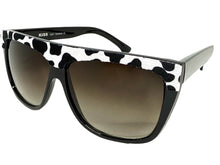 Oversized Classic Vintage Retro Style SUNGLASSES Large Black Frame Cow Pattern 1201