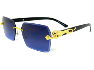 Classy Elegant Sophisticated Modern Luxury Style SUNGLASSES Gold & Black Frame E0969