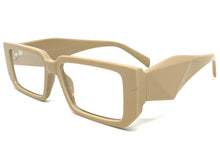 Classy Modern Contemporary Style Clear Lens EYEGLASSES Thick Khaki Frame 81254