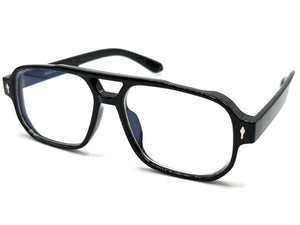 Classic Vintage Retro Style Clear Lens Blue Light Block Computer EYEGLASSES Black Frame 55013
